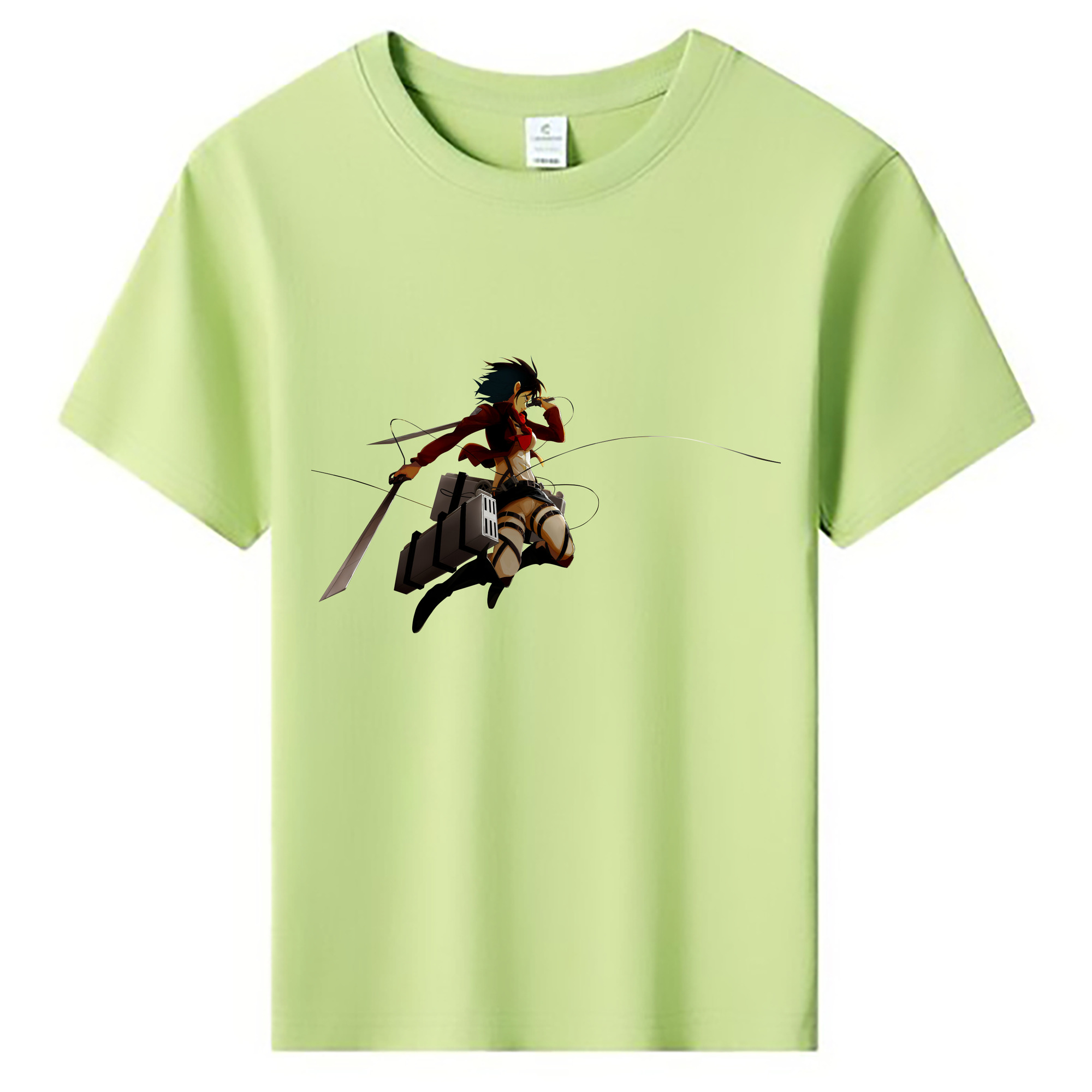 （画像用） 進撃の巨人 ミカサ·アッカーマン Attack on Titan Mikasa Ackerman 綿100％キッズTシャツ（フロントプリント）